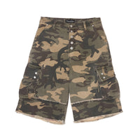 WASHED CAMO CARGO SHORTS