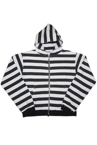 Distressed Stripe Hoodie