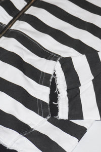 Distressed Stripe Hoodie